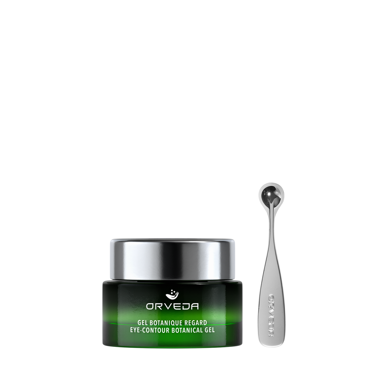 Front view of Orveda Eye Contour Gel 15ml with applicator View 2
